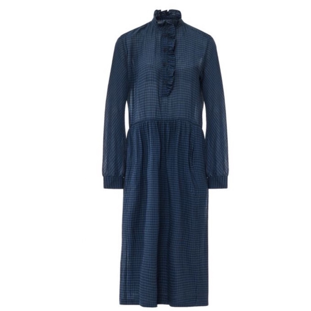 MASSCOB Betty blue plaid dress, size EU XS/ US 4 - Picture 7 of 16